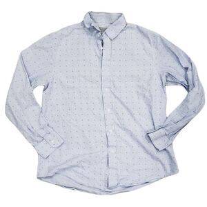 Club Monaco Blue Geometric Print Slim Shirt XL